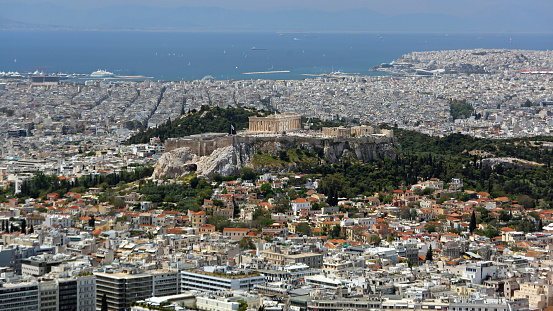 Acropolis Landmark Athens Cityscape From Mount Greece