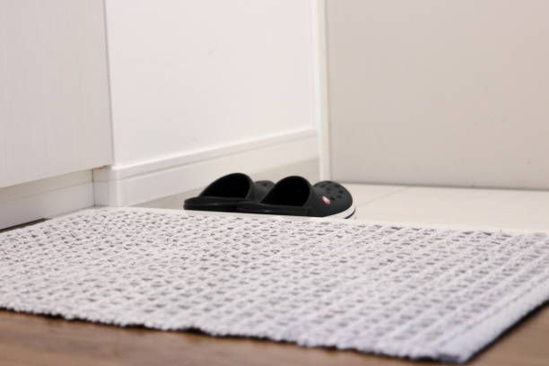 istock A clean entrance with slippers 1305638581