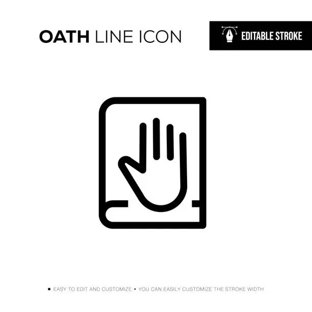 Vector illustration of Oath Editable Stroke Line Icon