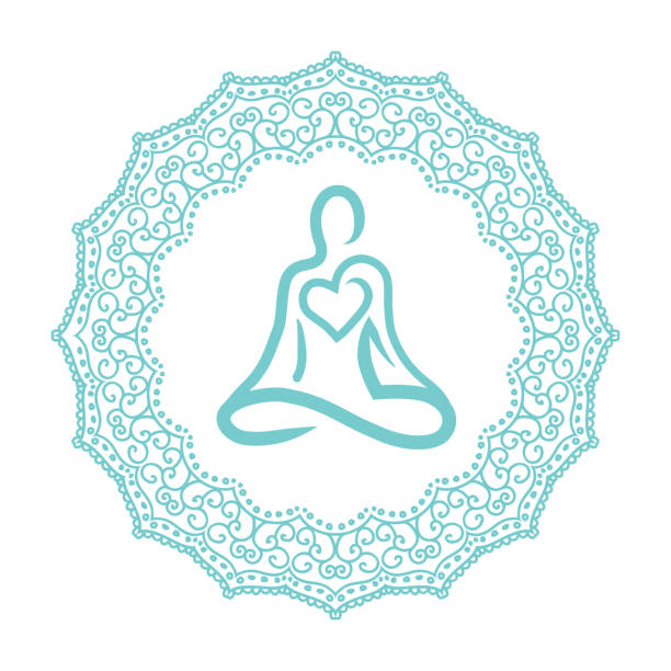 yoga mandala yoga mandala, vector buddha icon stock illustrations