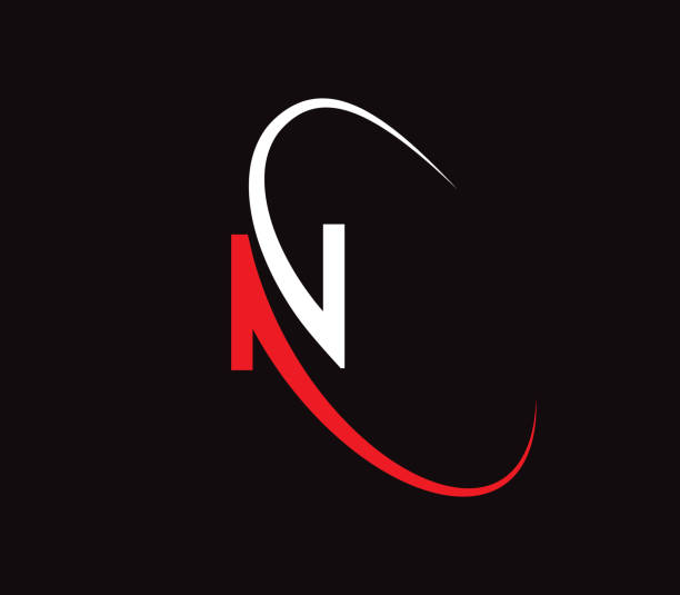 ilustraciones, imágenes clip art, dibujos animados e iconos de stock de diseño de logotipo de carta premium n. diseño moderno del logotipo de la letra n - letter n illustrations