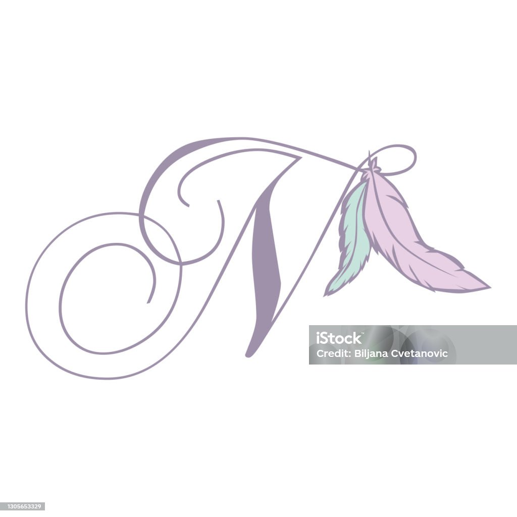 Feathers And Letter Stock Illustration - Download Image Now - Animal