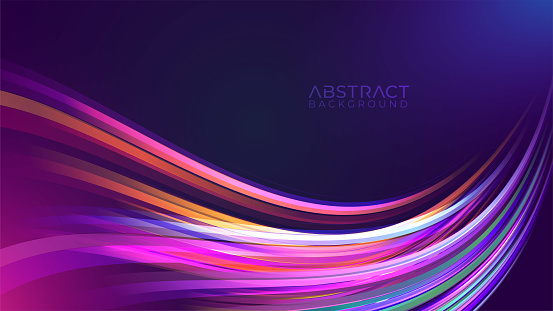 Abstract lines futuristic background, multicolored motion light
