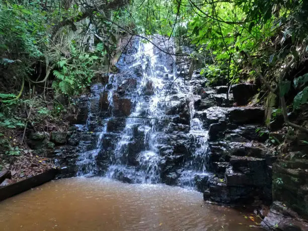 Photo of Beautiful waterfall in Brotas. 