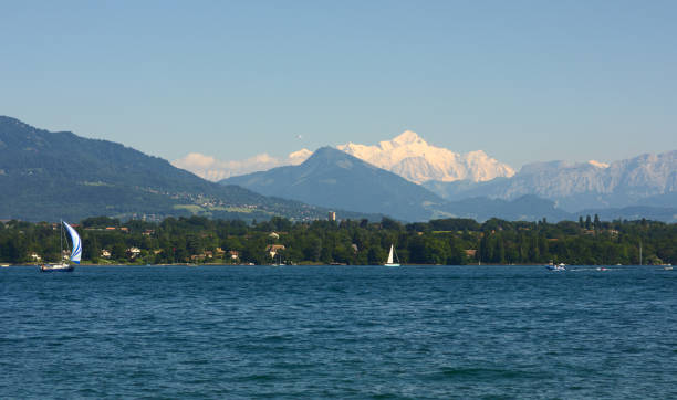 istock view on Mont Blanc peak over Geneva lake 1305656790