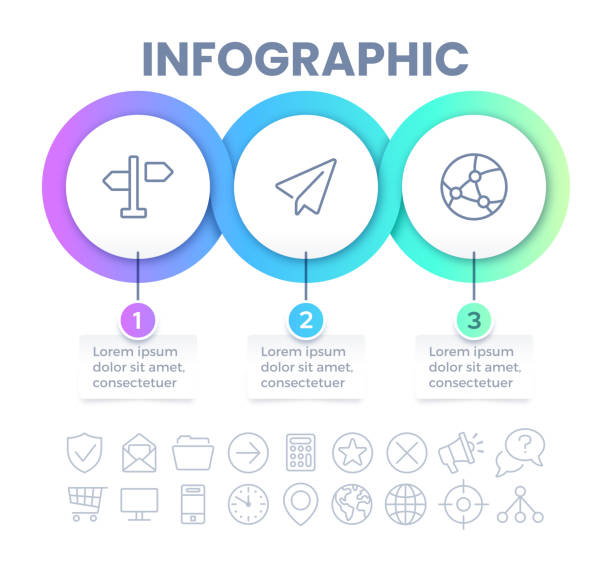 Infographic Circles Abstract Background Infographic shapes circles abstract design plan. blank timeline infographic stock illustrations