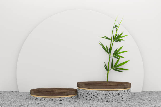 istock Tropical granite podium on background minimal design. 3D rendering 1305663969