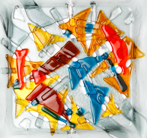 istock Abstract composition made of colored glass by fusing technology 1305664878