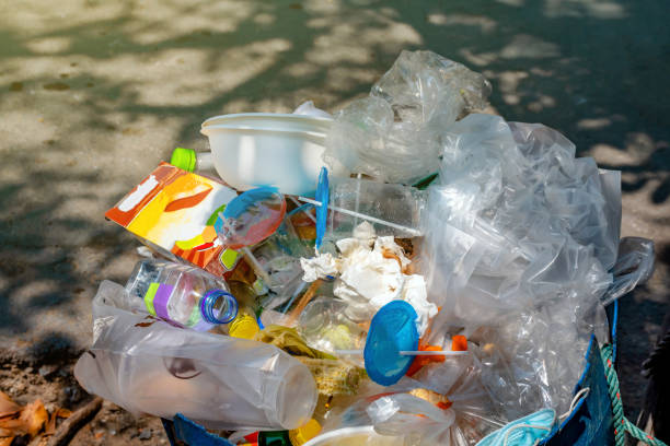 istock garbage waste plastic on trash, lots of plastic waste on the bin, pollution waste 1305670351