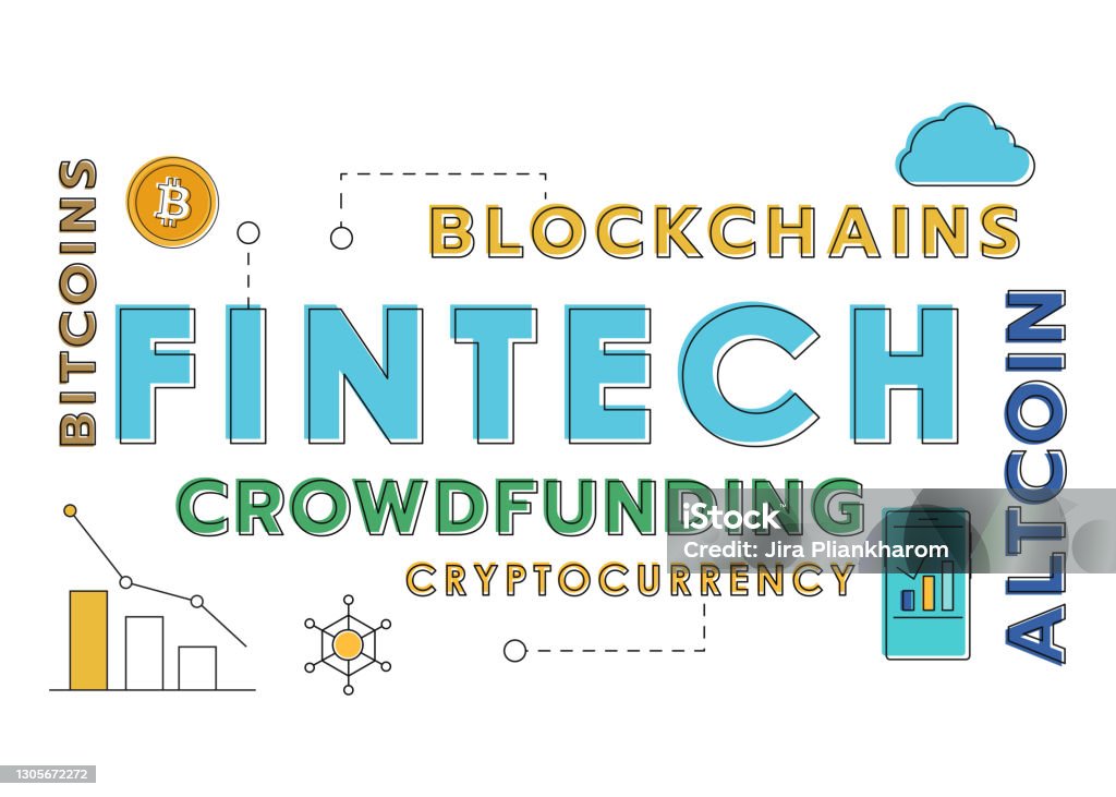 Fin Tech Vector Text And Fintech Investment Financial Technology Vector Stock ...