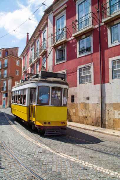 istock Street car going up the slope in Lisbon 1305674594
