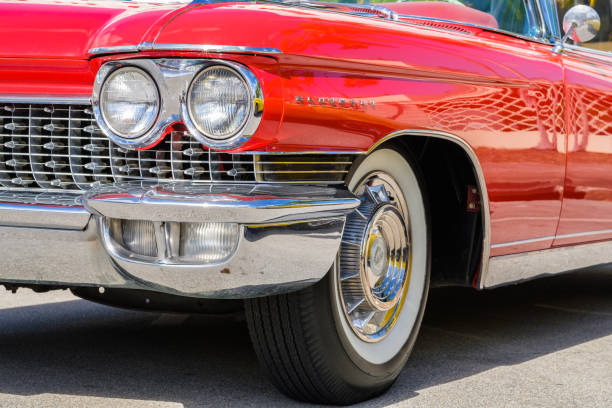 vintage cadillac eldorado - whitewalls imagens e fotografias de stock