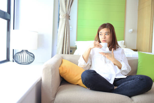 istock woman have a tea break 1305683978