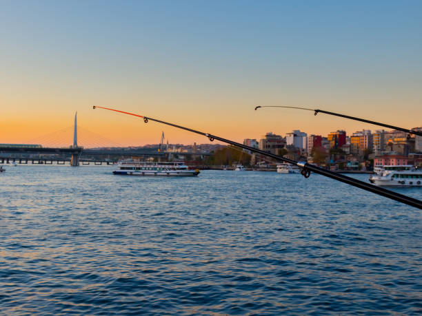 istock Fishing on Galata Bridge in Istanbul, Turkey. 1305686354