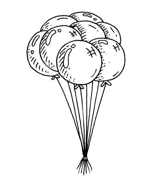 Vector illustration of Hand drawn balloons