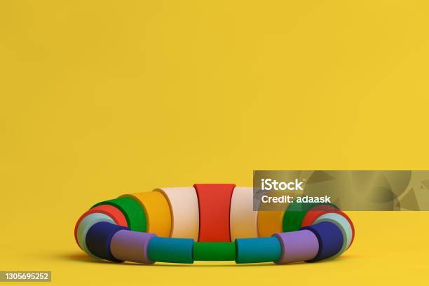 Abstract Balance Colorful Geometric Shapes Stock Photo - Download Image Now - Levitation, Abstract, Art