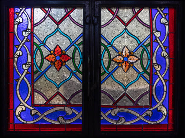 istock Colourful church stained glass 1305695396