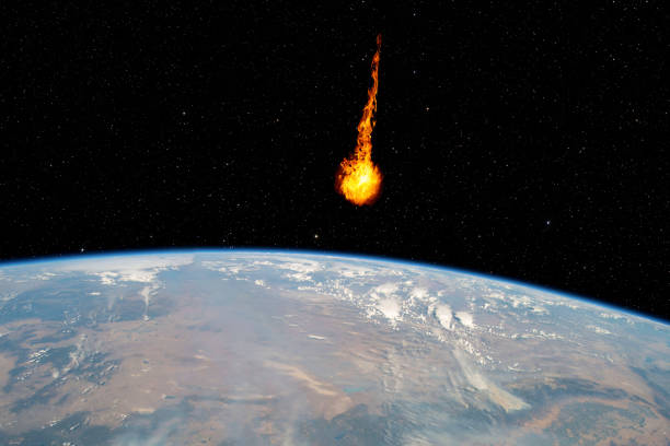 istock Asteroid approaching planet Earth, total disaster and life extinction, elements of this image furnished by NASA 1305702818