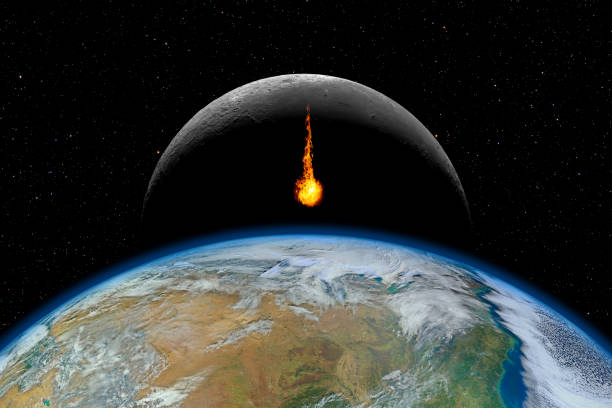 istock Asteroid approaching planet Earth, total disaster and life extinction, elements of this image furnished by NASA 1305703331