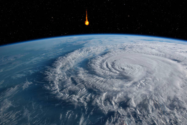 istock Asteroid approaching planet Earth, total disaster and life extinction, elements of this image furnished by NASA 1305703348