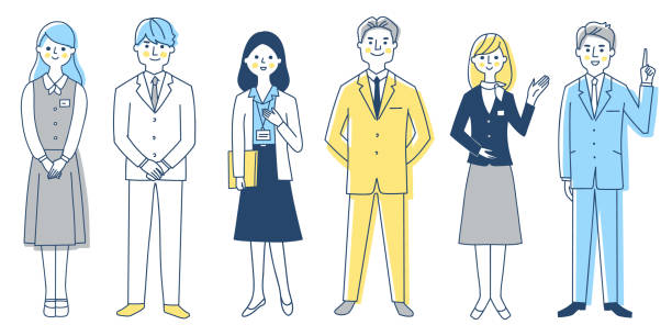 ilustrações, clipart, desenhos animados e ícones de diferentes tipos de pessoas de negócios - women full length mature women white background