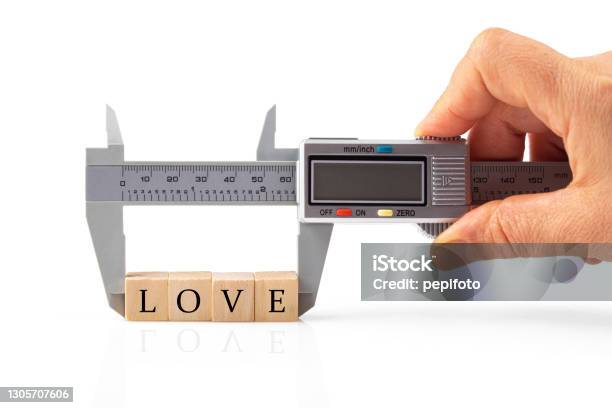 Measurement Of Love Stock Photo - Download Image Now - Accuracy, Caliper, Care