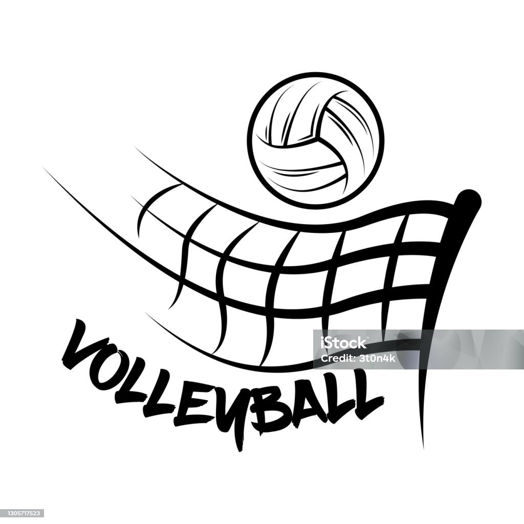 Logo Volleyball Được Thực Hiện Với Phong Cách Vẽ Bóng Chuyền Bay ...