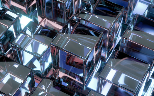 reflective abstract background composed by glass rectangles.