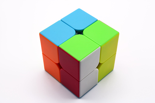 2x2 magic cube isolated on a white background