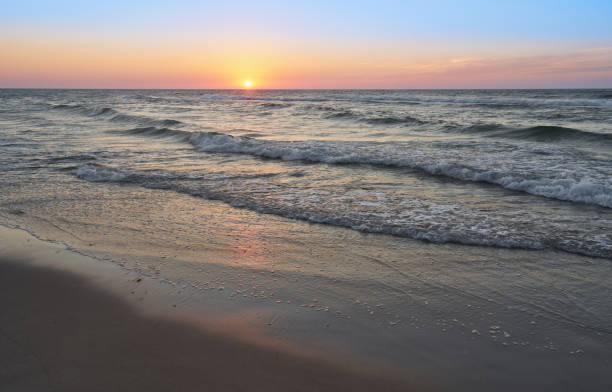 istock Beautiful summer sunset over Baltic sea. 1305747892