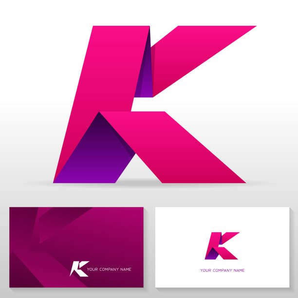 illustrazioni stock, clip art, cartoni animati e icone di tendenza di design del logo letter k - emblema vettoriale moderno. modelli di biglietti da visita. - letter k immagine