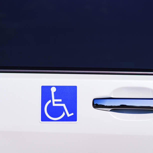 istock wheel chair sign on welfare vehicles 1305761753