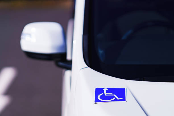 istock wheel chair sign on welfare vehicles 1305761777