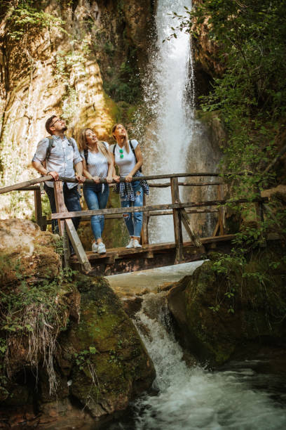 istock Young hikers taking a break to admire the view 1305762853