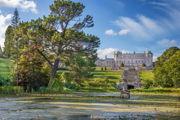 Powerscourt Estate, Ireland View of Powerscourt Estate from garden, Ireland triton greek god stock pictures, royalty-free photos & images
