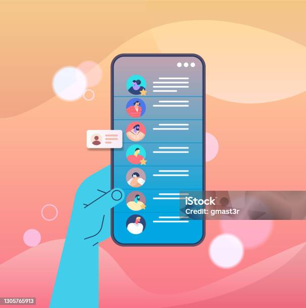 Using Phone Chatting Hand Using Mobile Chatting App On Smartphone Screen Online ...