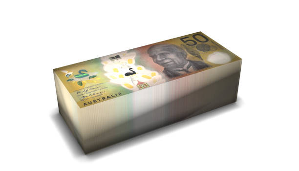 istock Australia 50 Dollars Banknotes Money Stack on White Background 1305770481