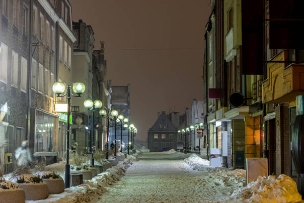 istock Olsztyn during the winter night 1305777868