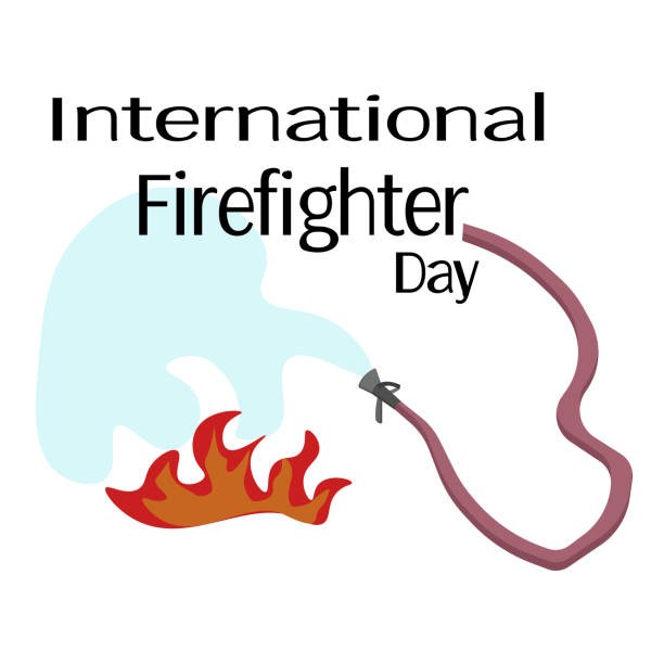 International Firefighter Day, fire extinguishing process in flat style for banner or postcard International Firefighter Day, fire extinguishing process in flat style for banner or postcard vector illustration International Firefighters Day stock illustrations