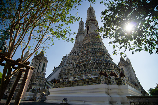 Beautiful destination of Thailand Pagoda at wat arun temple ,Bangkok ,Thailand