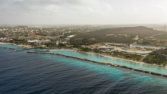 Aerial over Curacao /Caribbean /Netherland Antilles