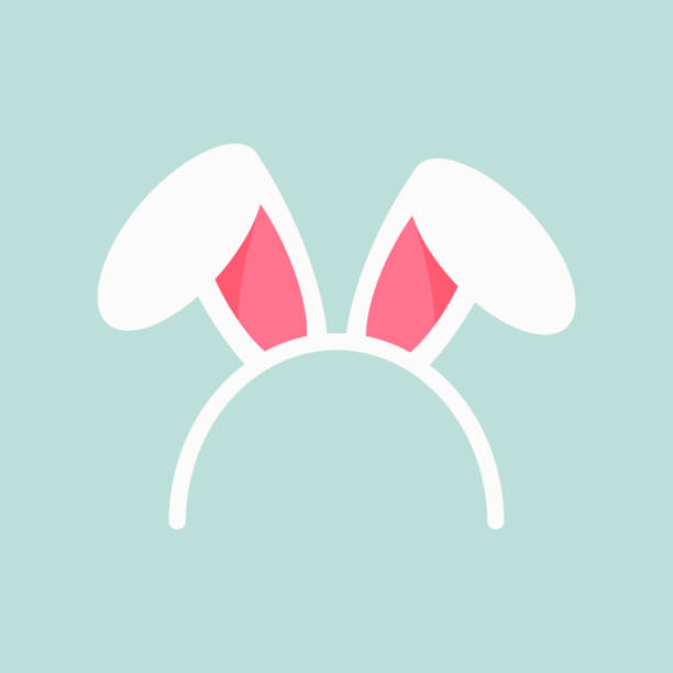 illustrazioni stock, clip art, cartoni animati e icone di tendenza di orecchie di un coniglio pasquale, illustrazione vettoriale - costume da coniglietto