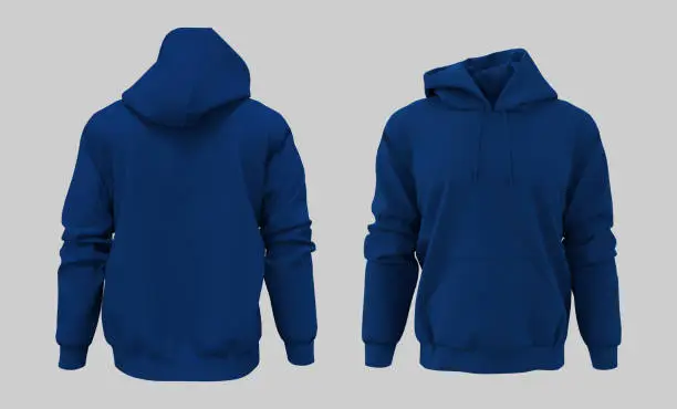 Photo of Blank hooded sweatshirt mockup for print, isolated on white background