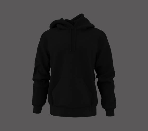 istock Blank black hooded sweatshirt mockup for print 1305793986