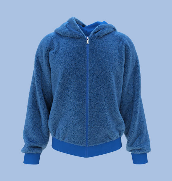 istock Fleece hooded sweatshirt  mockup with zipper in front view 1305794001