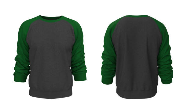 istock Blank raglan sweatshirt mock up template in front, and back views 1305794110