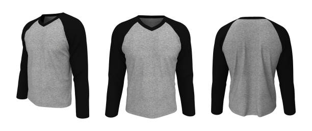 istock Long sleeve raglan t-shirt mockup 1305794165