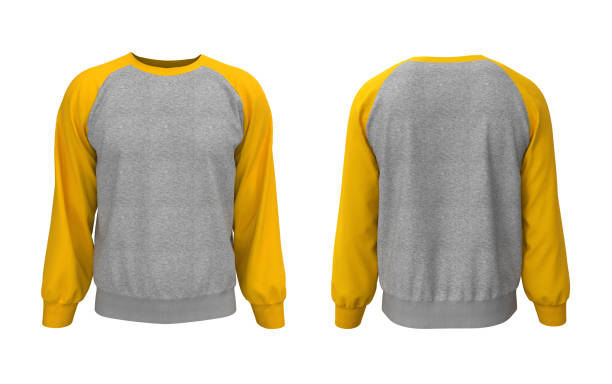 istock Blank raglan sweatshirt mock up in front, and back views 1305794206