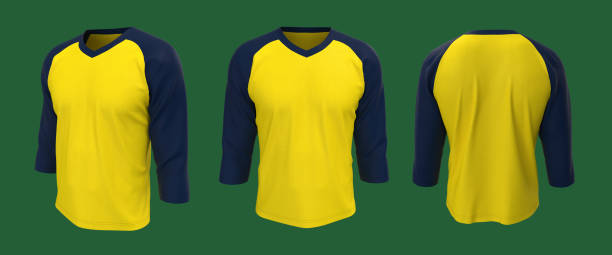 istock Long sleeve raglan t-shirt mockup 1305794226