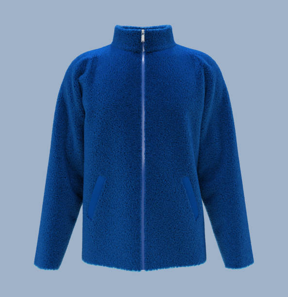 fleece trainingsanzug top jacke mit vollem reißverschluss-design, sportbekleidung, track frontansicht - fleece stock-fotos und bilder